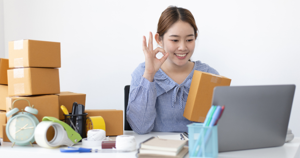 How to make money with aI This image shows the excitement of a girl selling digital products.