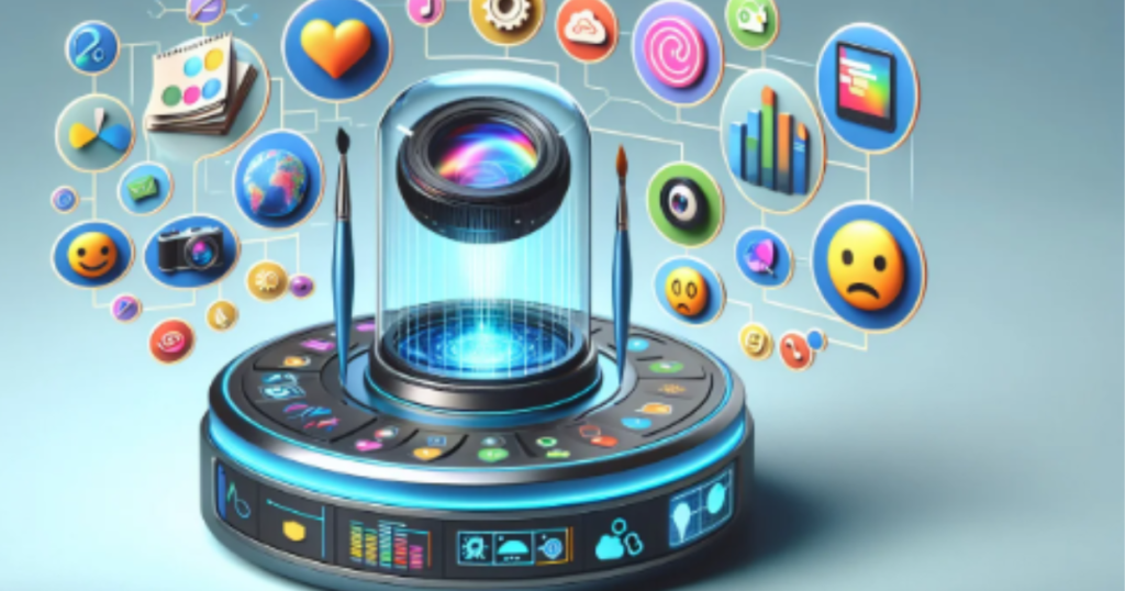 This image shows the connection of AI and social media.