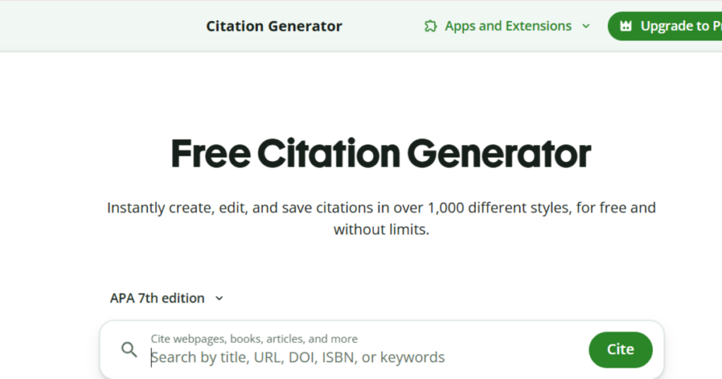 Quillbot is a free citation tool.