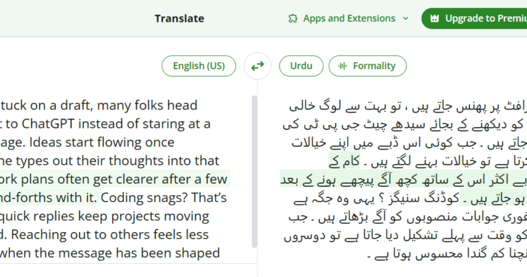 Quillbot is a good translator tool.