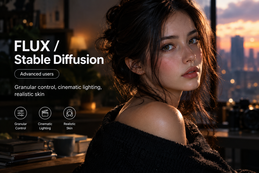 cinematic portrait with creative AI branding 