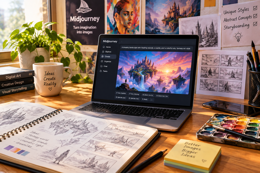 creative studio with dreamy concept art